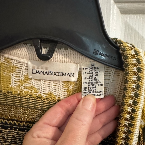 Dana Buchman Vintage Gold Brown Glam Long Button Up Cardigan Size M - Picture 6 of 11